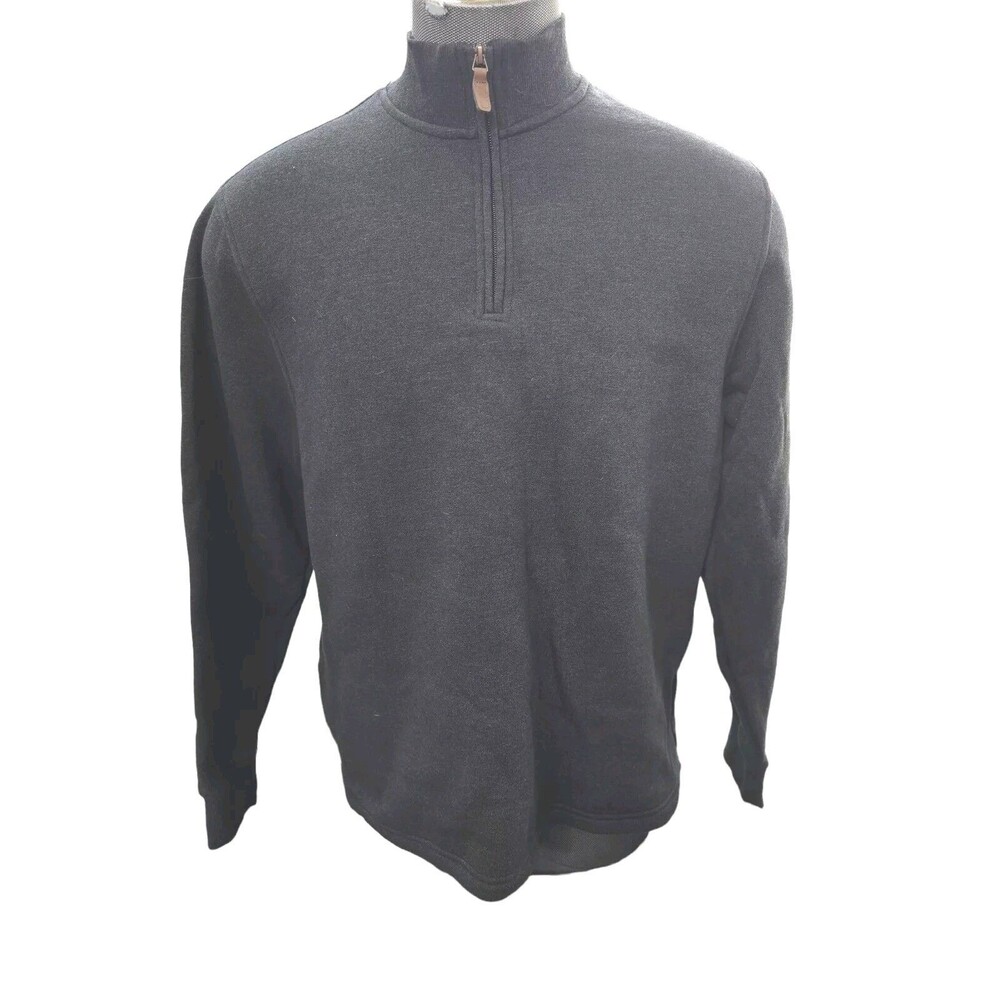 Men’s George Dark Gray Long  Sleeve 1/4 Zip Pullover XL